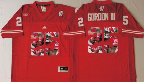 NCAA Wisconsin Badgers #25 Melvin Gordon III Red fashion Jersey