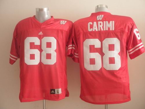 NCAA Wisconsin Badgers #68 Gabe Carimi red Jersey