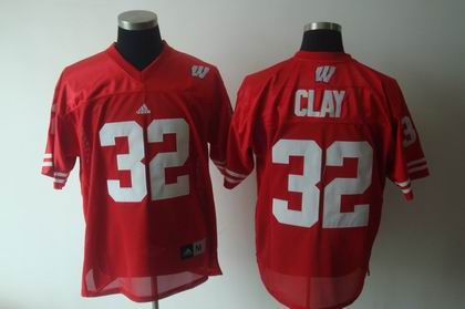 NCAA Wisconsin Badgers 32 John Clay Red Jerseys