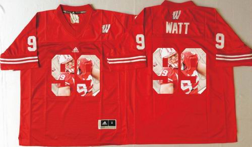 NCAA Wisconsin Badgers J.J Watt 99 red fashion jerseys