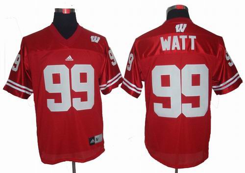 NCAA Wisconsin Badgers J.J Watt 99 red jerseys