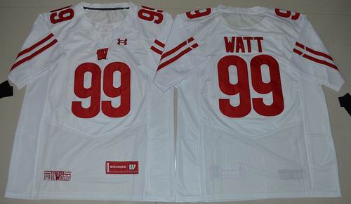 NCAA Wisconsin Badgers J.J Watt 99 white 2016 Under Armour jerseys