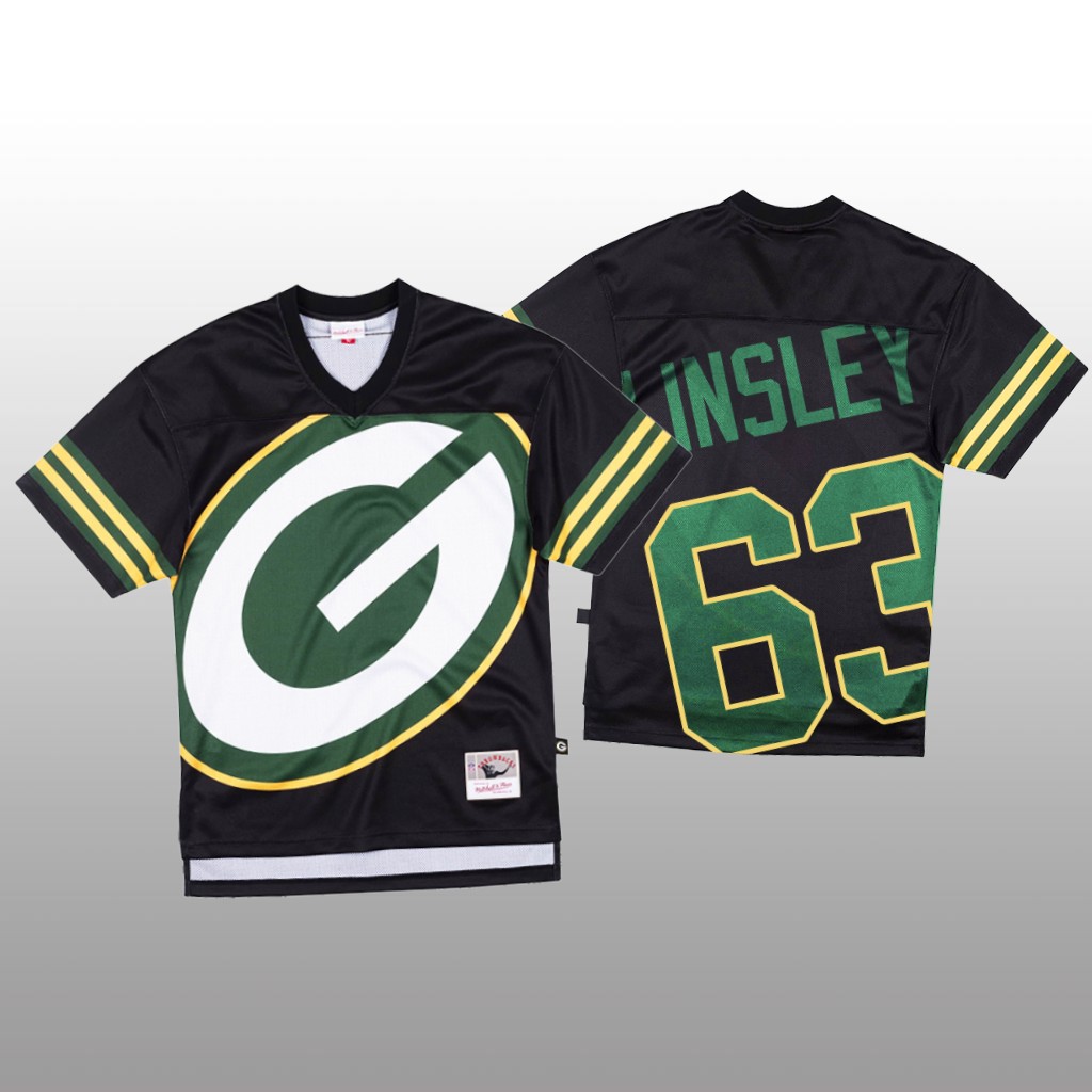NFL Green Bay Packers #63 Corey Linsley Black Men's Mitchell & Nell Big Face Fashion Limited NFL Jersey