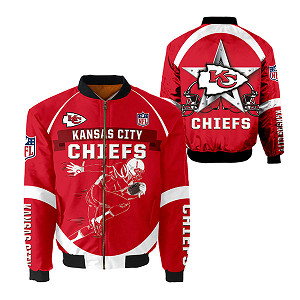 NFL Kansas City Chiefs Newest Bomber MLB 3D Fullzip Fashion Jacket