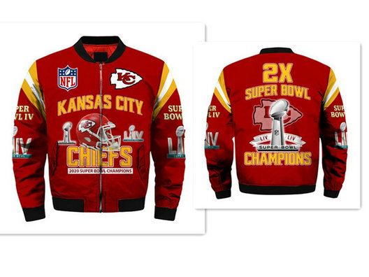 NFL Kansas City Chiefs Super Bowl Champions Sublimated Fashion 3D Fullzip Jacket