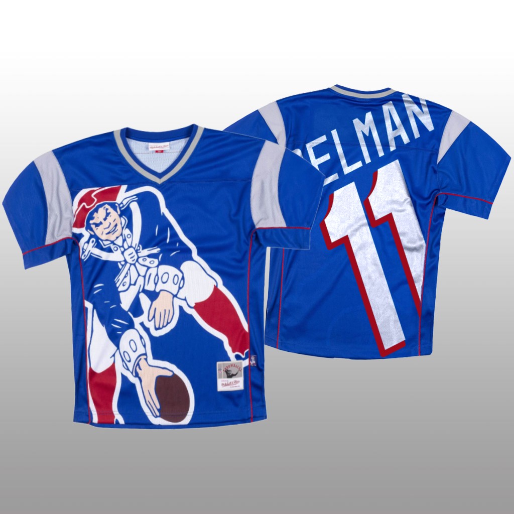 NFL New England Patriots #11 Julian Edelman Blue Men's Mitchell & Nell Big Face Fashion Limited NFL Jersey