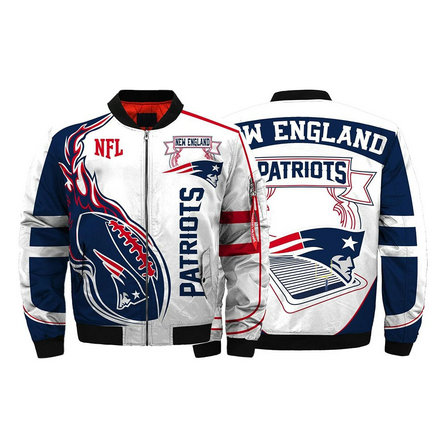 NFL New England Patriots Newest Bomber 3D Fullzip Custom Jacket