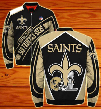 NFL New Orleans Saints Sublimated Fashion 3D Fullzip Jacket