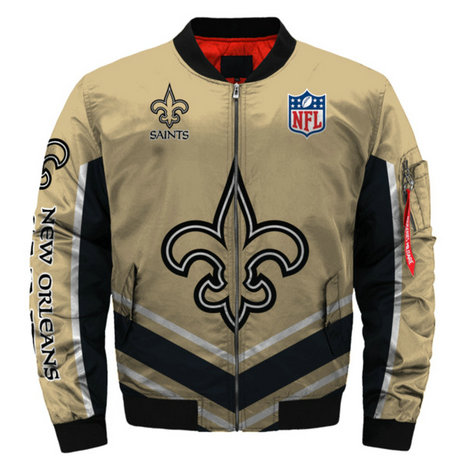 NFL New Orleans Saints Sublimated Fashion 3D Fullzip Jacket-3