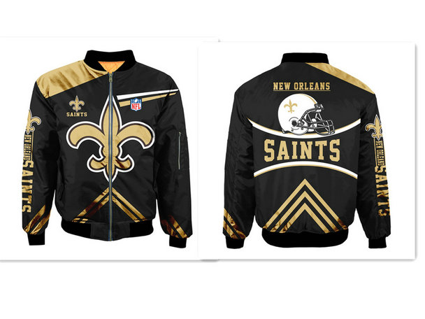 NFL New Orleans Saints Sublimated Fashion 3D Fullzip Jacket-5