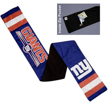 NFL New York Giants Jersey Scarf With Zip Pocket