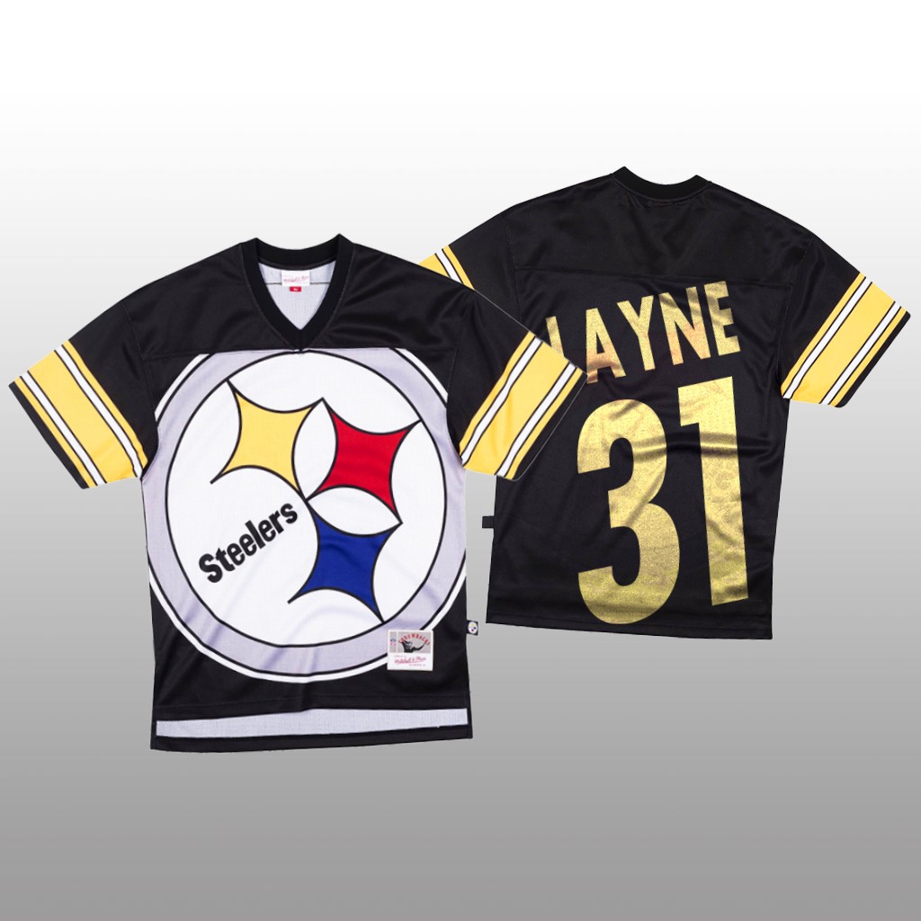 NFL Pittsburgh Steelers #31 Justin Layne Black Men's Mitchell & Nell Big Face Fashion Limited NFL Jersey