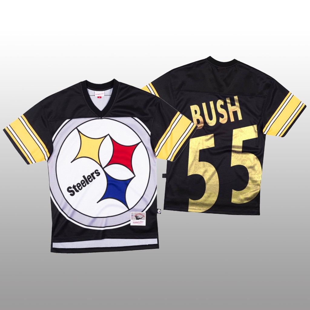 NFL Pittsburgh Steelers #55 Devin Bush Black Men's Mitchell & Nell Big Face Fashion Limited NFL Jersey