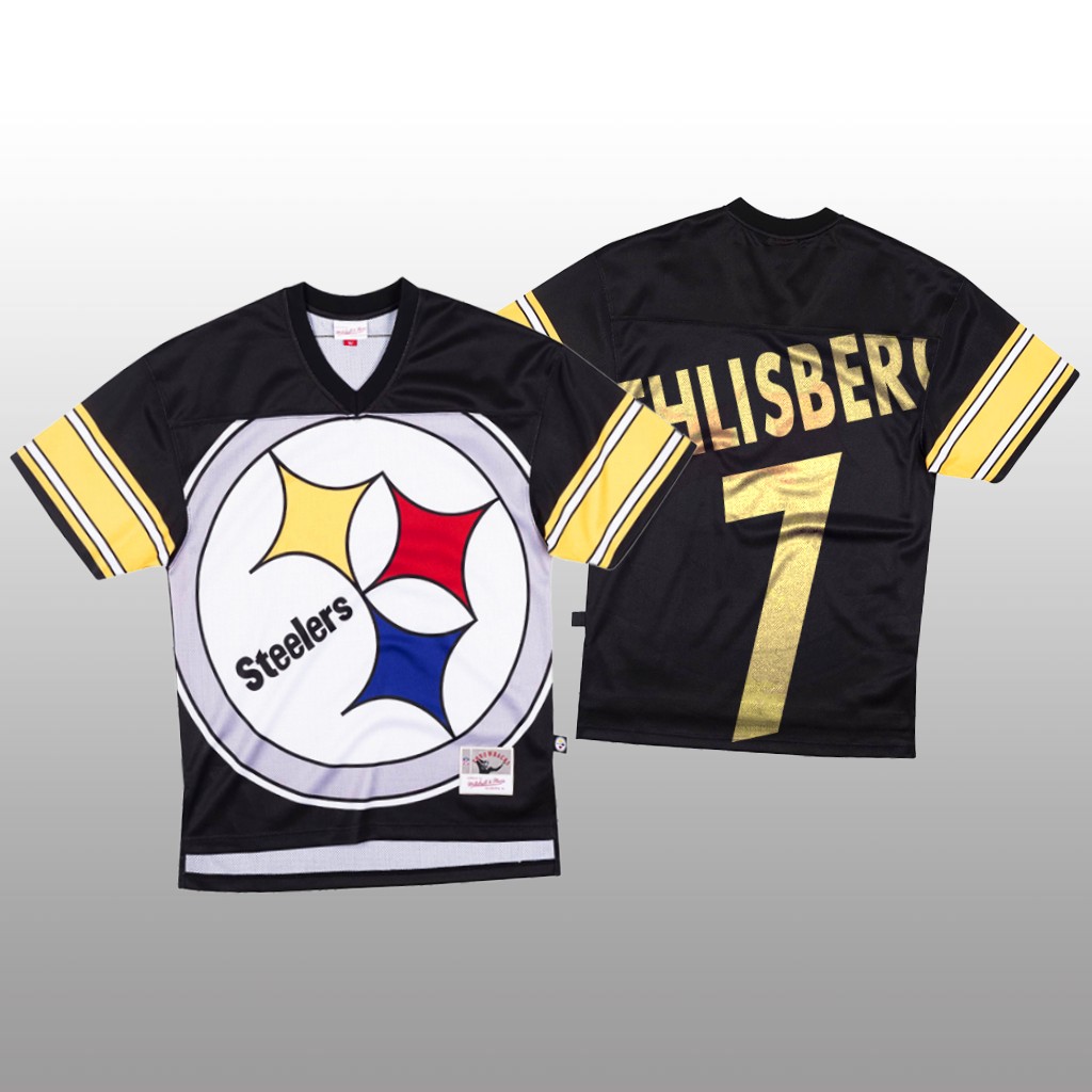 NFL Pittsburgh Steelers #7 Ben Roethlisberger Black Men's Mitchell & Nell Big Face Fashion Limited NFL Jersey