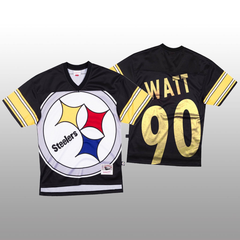 NFL Pittsburgh Steelers #90 T.J. Watt Black Men's Mitchell & Nell Big Face Fashion Limited NFL Jersey