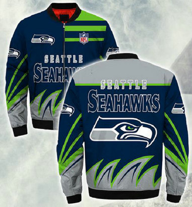 NFL Seattle Seahawk Sublimated Fashion 3D Fullzip Jacket-2