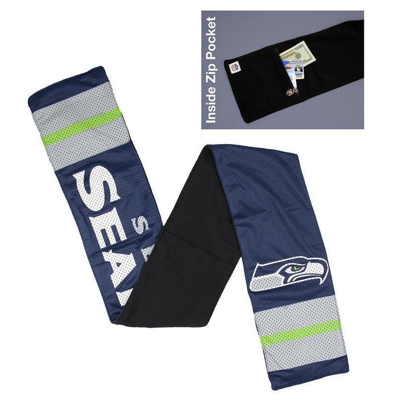NFL Seattle Seahawks Jersey Scarf With Zip Pocket