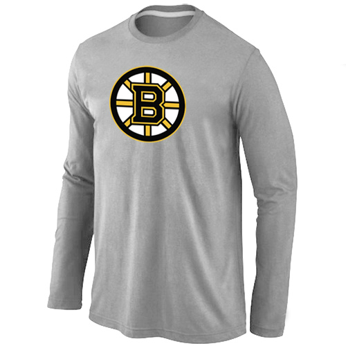 NHL Boston Bruins Big & Tall Logo Grey Long Sleeve T-Shirt