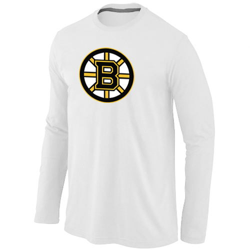 NHL Boston Bruins Big & Tall Logo WHITE Long Sleeve T-Shirt