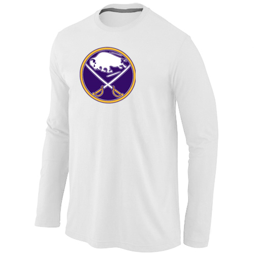 NHL Buffalo Sabres Big & Tall Logo WHITE Long Sleeve T-Shirt