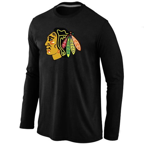 NHL Chicago Blackhawks Big & Tall Logo Black Long Sleeve T-Shirt