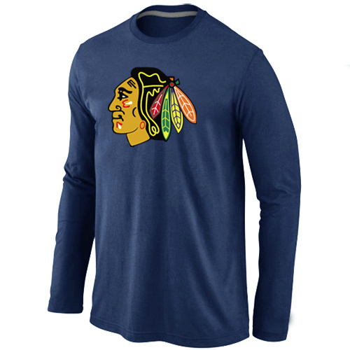 NHL Chicago Blackhawks Big & Tall Logo D.BLUE Long Sleeve T-Shirt