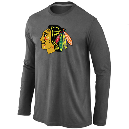 NHL Chicago Blackhawks Big & Tall Logo D.Grey Long Sleeve T-Shirt