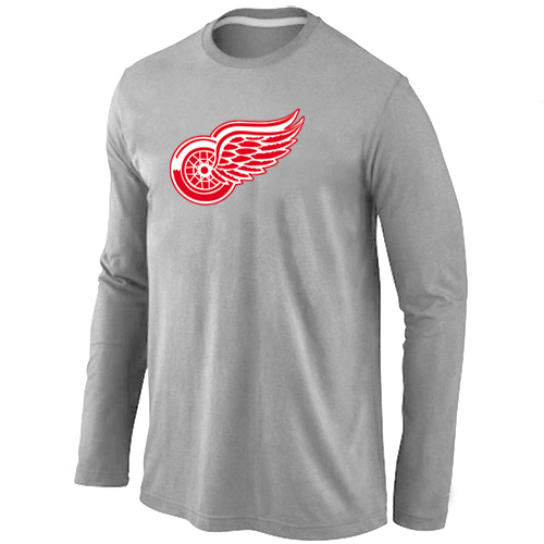 NHL Detroit Red Wings Big & Tall Logo Grey Long Sleeve T-Shirt