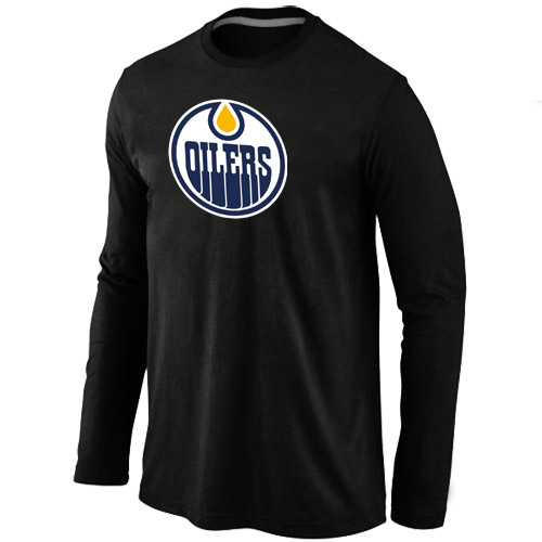 NHL Edmonton Oilers  Big & Tall Logo Black Long Sleeve T-Shirt