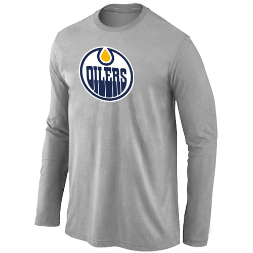 NHL Edmonton Oilers  Big & Tall Logo Light grey Long Sleeve T-Shirt