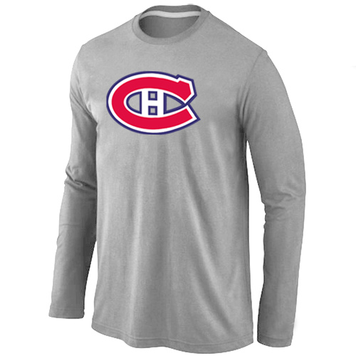 NHL Montréal Canadiens Big & Tall Logo Grey Long Sleeve T-Shirt