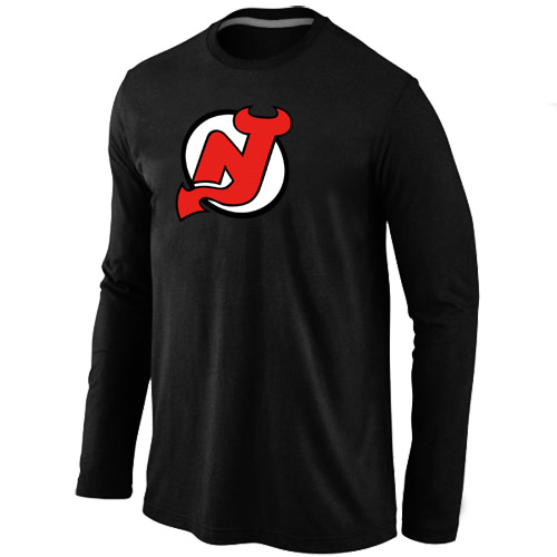 NHL New Jersey Devils Big & Tall Logo Black Long Sleeve T-Shirt