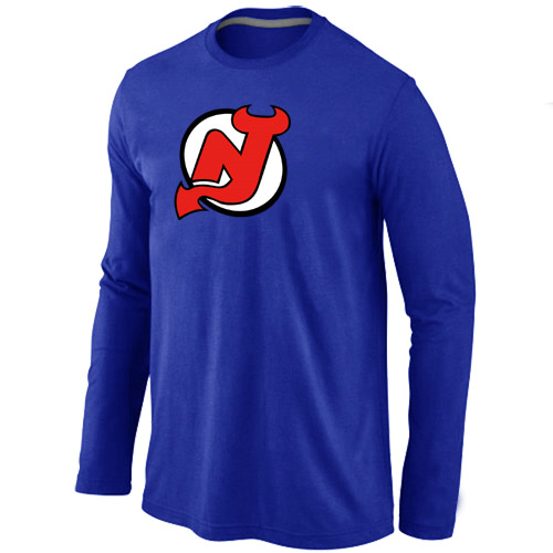 NHL New Jersey Devils Big & Tall Logo Blue Long Sleeve T-Shirt