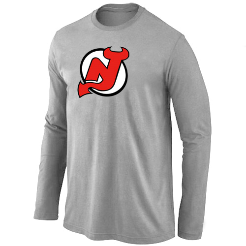 NHL New Jersey Devils Big & Tall Logo Light grey Long Sleeve T-Shirt