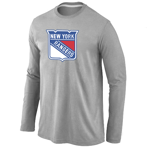 NHL New York Rangers Big & Tall Logo Grey Long Sleeve T-Shirt