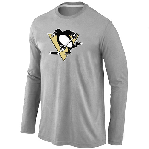 NHL Pittsburgh Penguins Big & Tall Logo Grey Long Sleeve T-Shirt