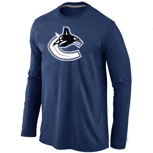 NHL Vancouver Canucks Orange Big & Tall Logo D.BLUE Long Sleeve T-Shirt