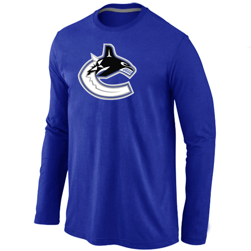 NHL Vancouver Canucks Orange Big & Tall Logo blue Long Sleeve T-Shirt