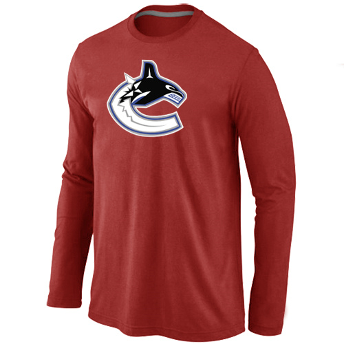 NHL Vancouver Canucks Orange Big & Tall Logo red Long Sleeve T-Shirt