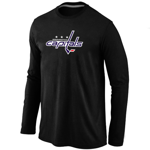 NHL Washington Capitals Big & Tall Logo Black Long Sleeve T-Shirt