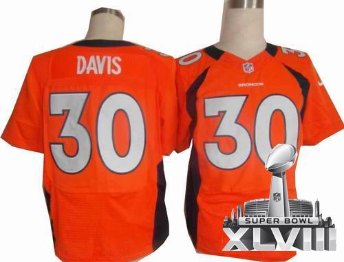NIKE Denver Broncos #30 Terrell Davis Premier orange elite 2014 Super bowl XLVIII(GYM) Jersey