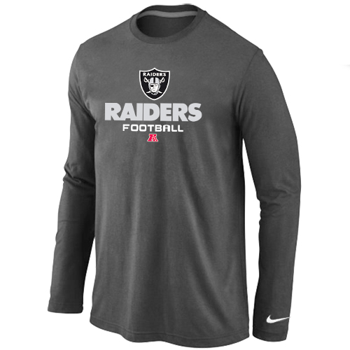 NIKE Oakland Raiders Critical Victory  Long Sleeve T-Shirt D.Grey