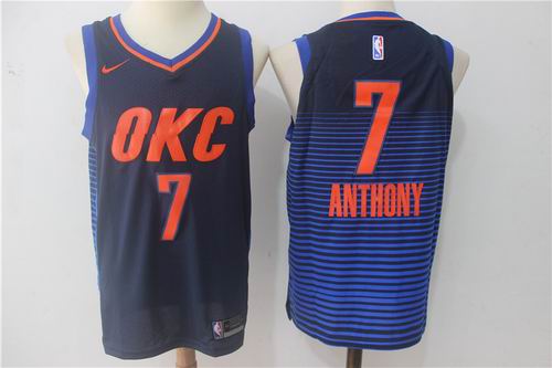 NIke Oklahoma City Thunder #7 Carmelo Anthony black Blue Jersey