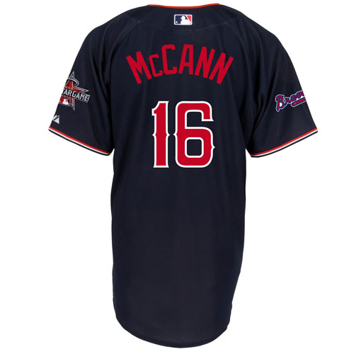 National League Authentic Atlanta Braves #16 Brian McCann 2010 All-Star Jerseys blue
