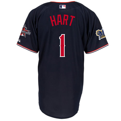 National League Authentic Milwaukee Brewers #1 Corey Hart 2010 All-Star Jersey blue