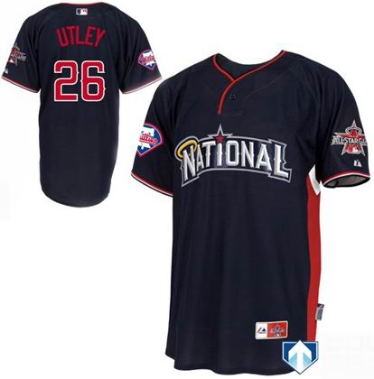 National League Authentic Philadelphia Phillies #26 Chase Utley 2010 All-Star Jerseys blue
