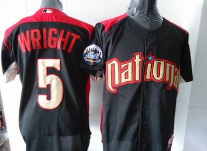National League New York Mets #5 David Wright 2011 All-Star black Jersey