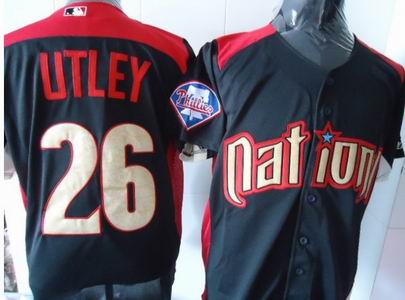 National League Philadelphia Phillies #26 Chase Utley 2011 all star black jersey