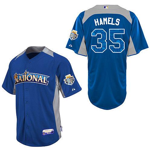 National League Philadelphia Phillies 35# Cole Hamels 2012 All Star d.k blue Jersey