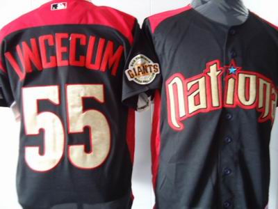 National League San Francisco Giants #55 Tim Lincecum 2011 All-Star Jerseys black